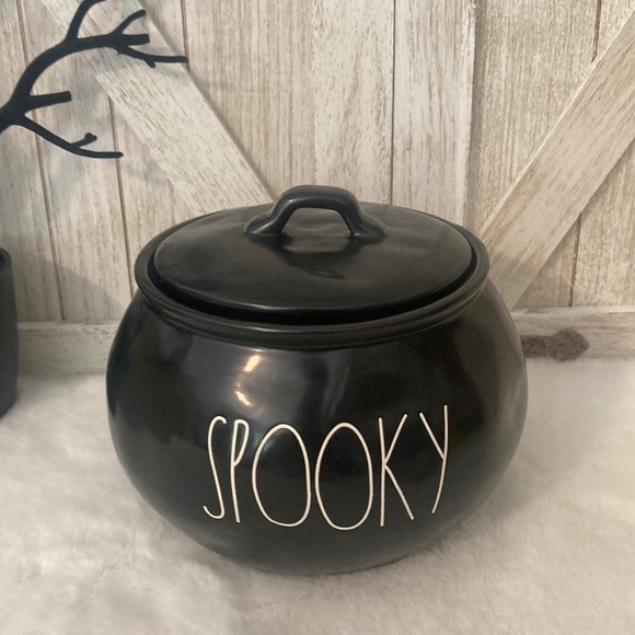 Rae Dunn Other - Rae Dunn Halloween Black Spooky Ceramic Jar